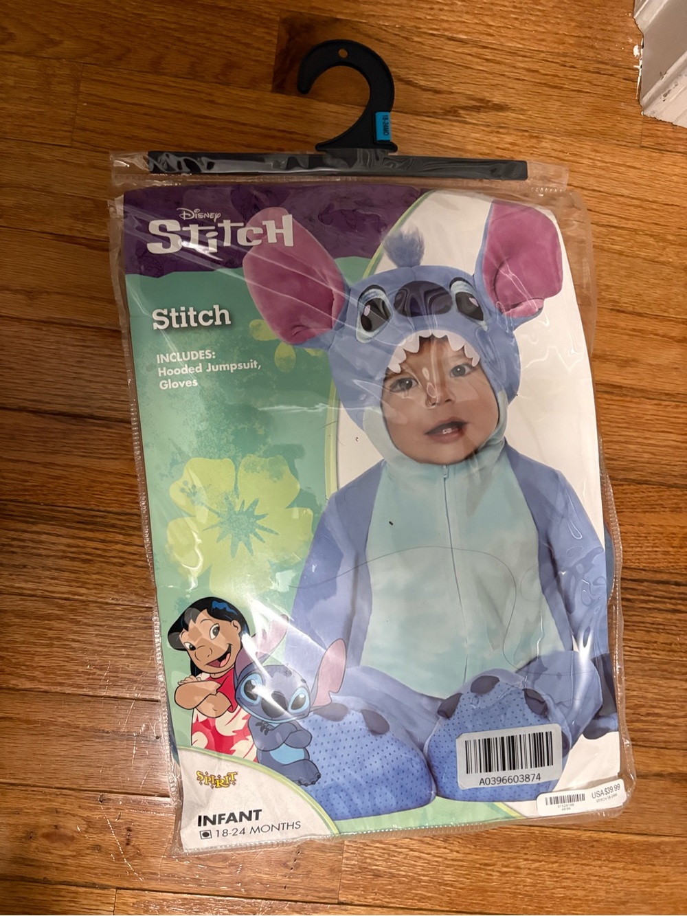 Spirit Disney Stitch Infant Hooded Jumpsuit Costume - Light Blue & Purple